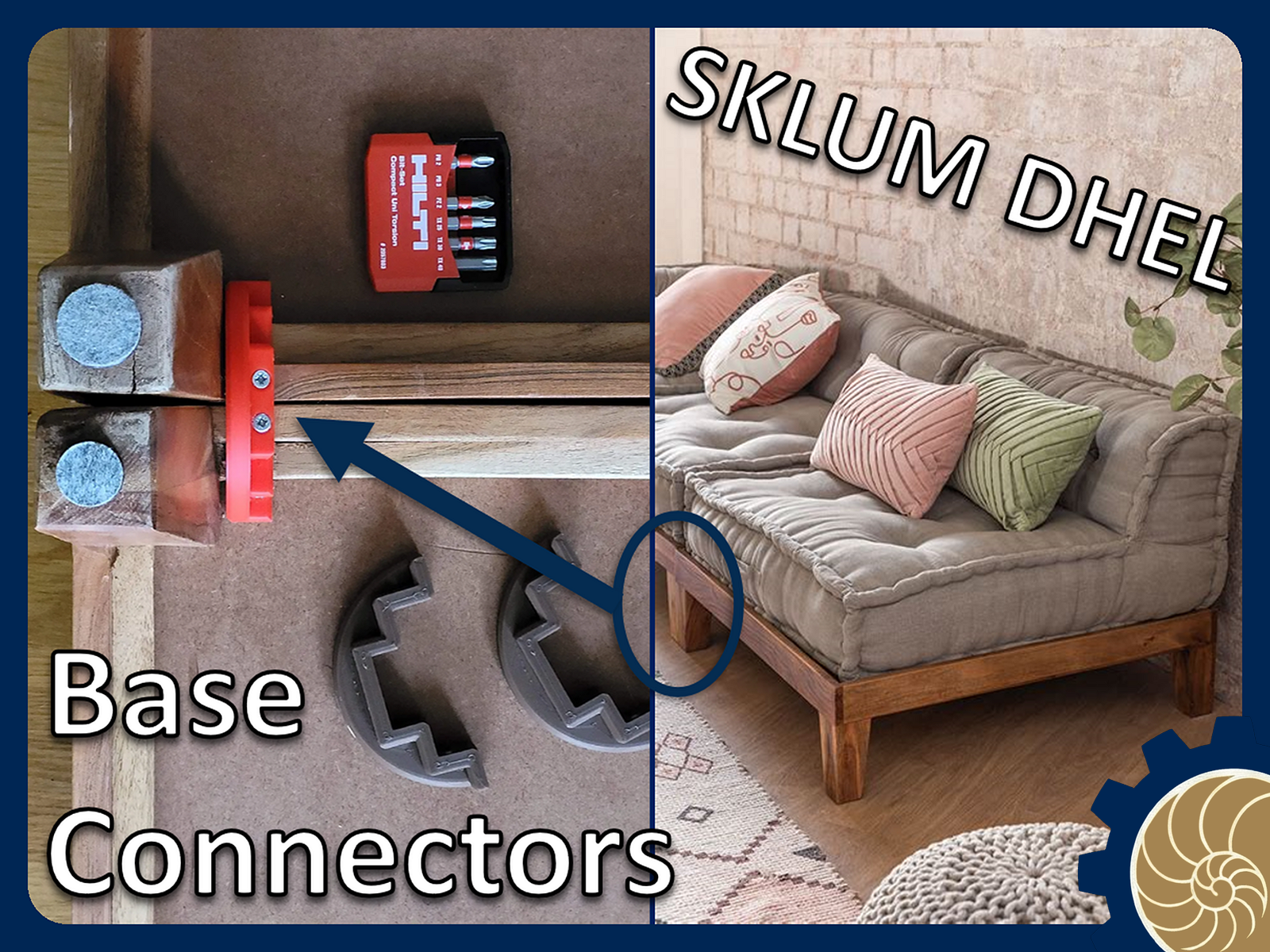 DHEL SKLUM Sofa Base Connectors
