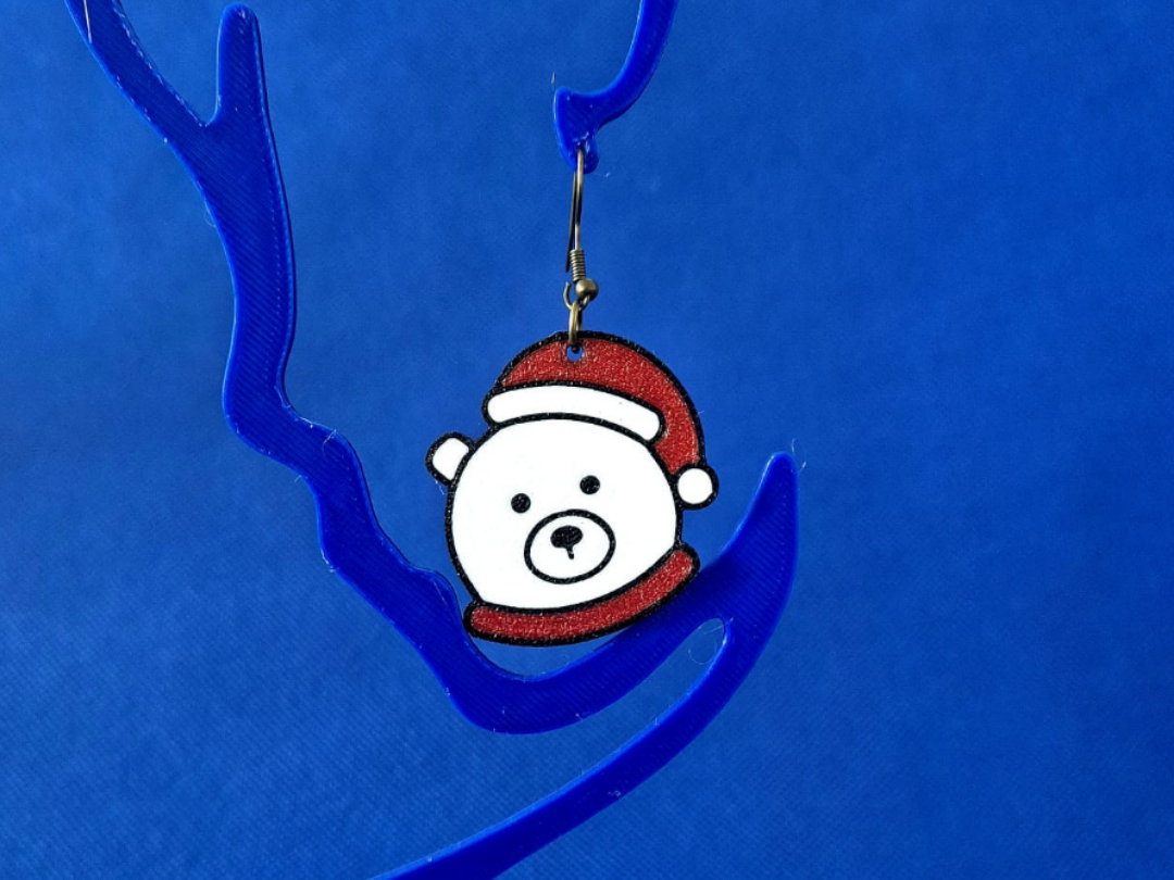 Multicolor Christmas Bear Earrings