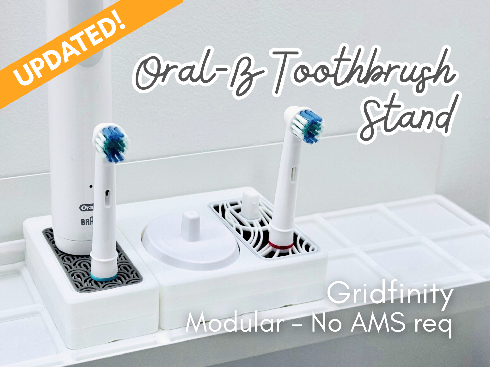 Gridfinity Oral B single toothbrush stand modular