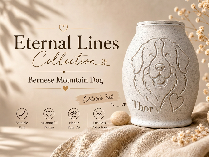 Eternal Lines Urn – Bernese Mountain Dog