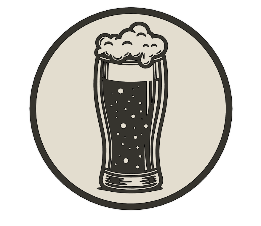 glass of beer coaster