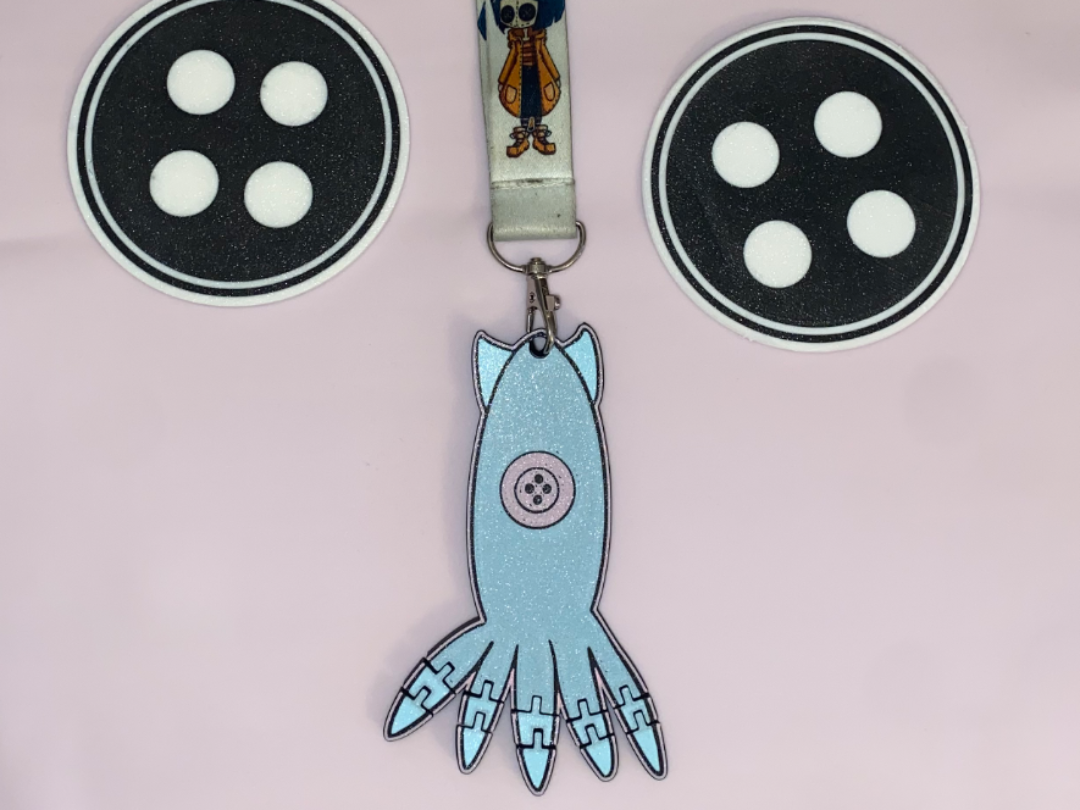 Flexi Coraline Squid Fidget Keyring