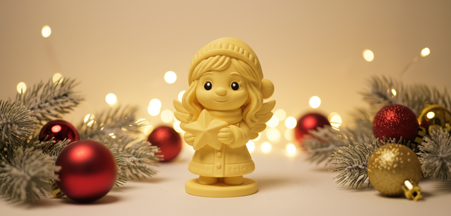 Angel with Star and Hat Christmas Figurine