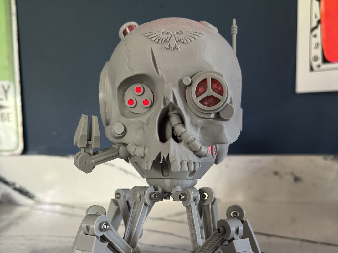 Grimdark Inspired Servitor Skull - Full Model