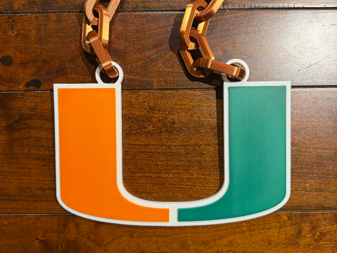 Miami Hurricanes Oversized Necklace Logo