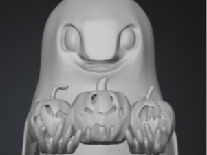 Floating Ghost Holding Pumpkin