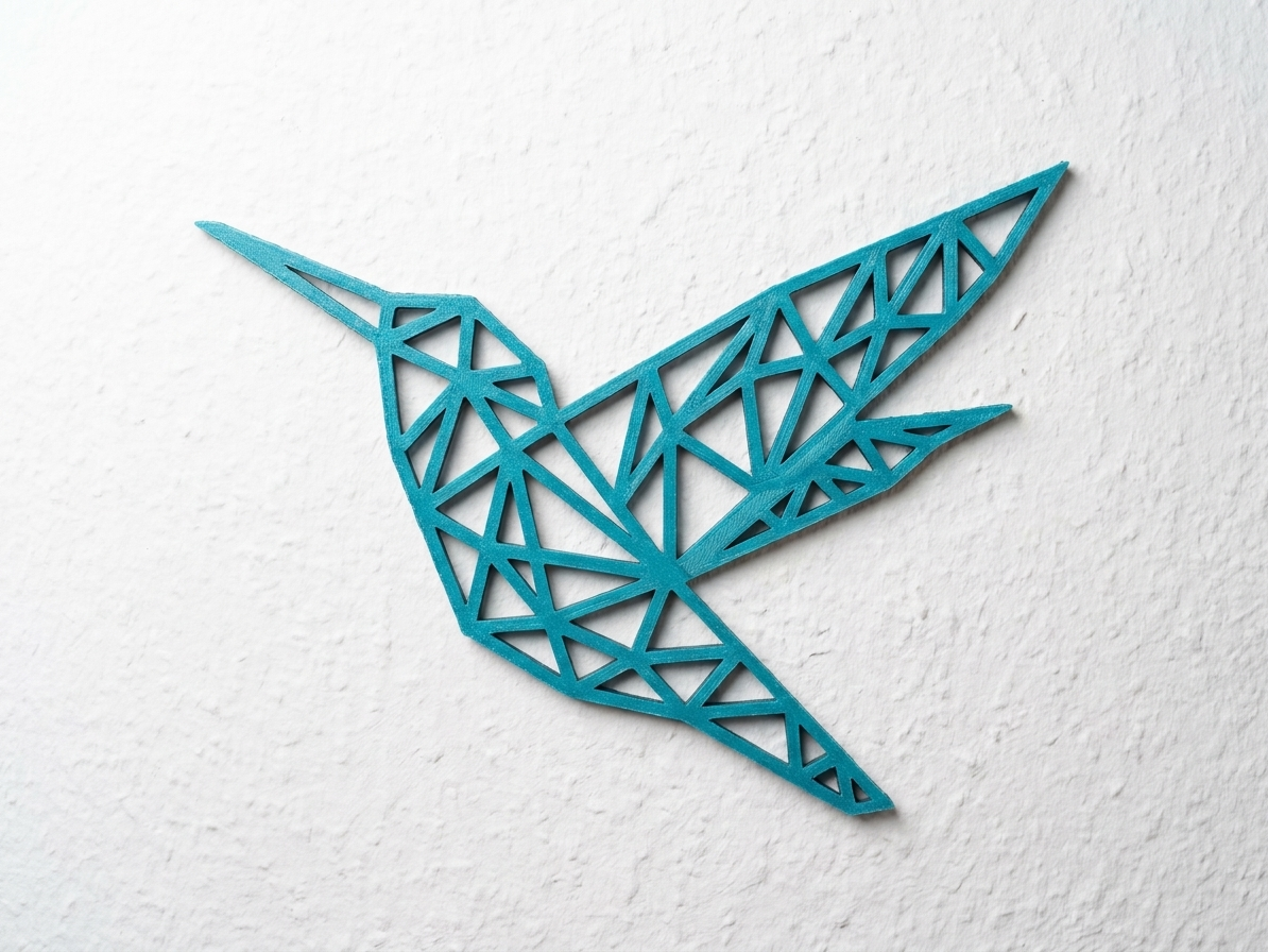 Low Poly Kolibri Wanddeko (Multicolor / Vogel)