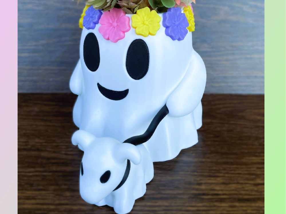 Ghost Walking Dog Planter (Girl)