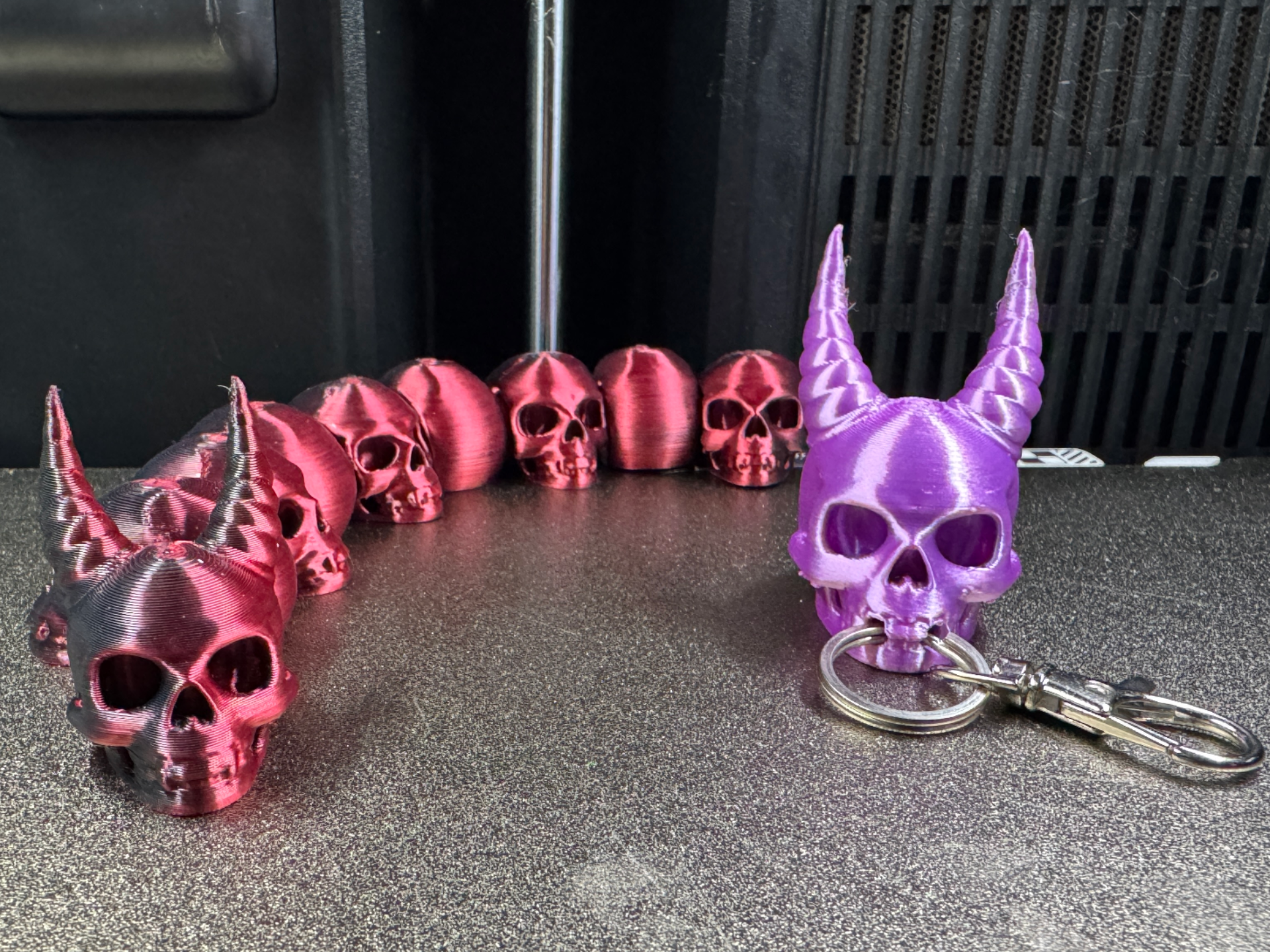 Flexi Skull Worm & Keychain Print in Place