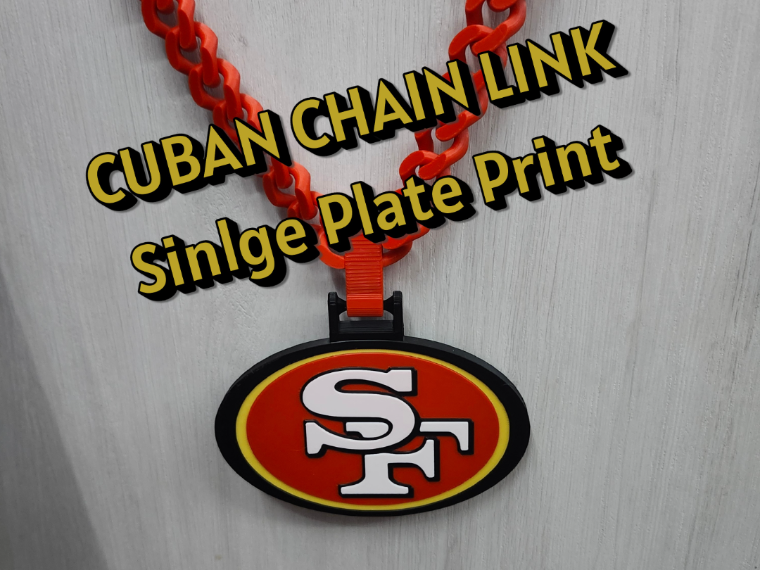 San Fran 49ers BIG pendant on Cuban link chain