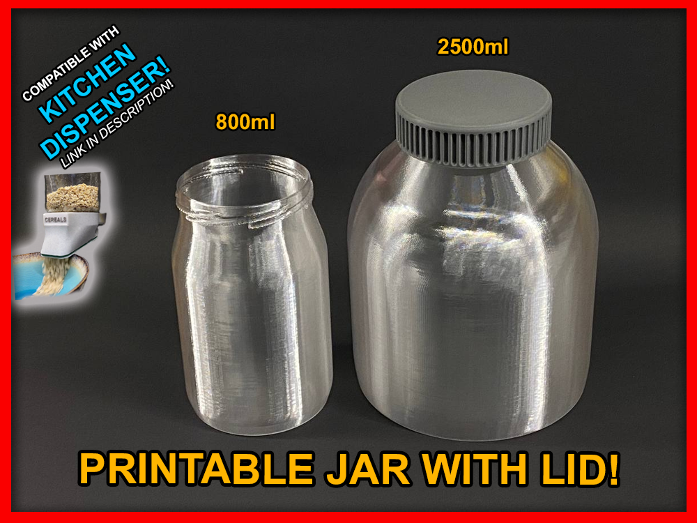 Printable Jar (800ml+2500ml) with Lid