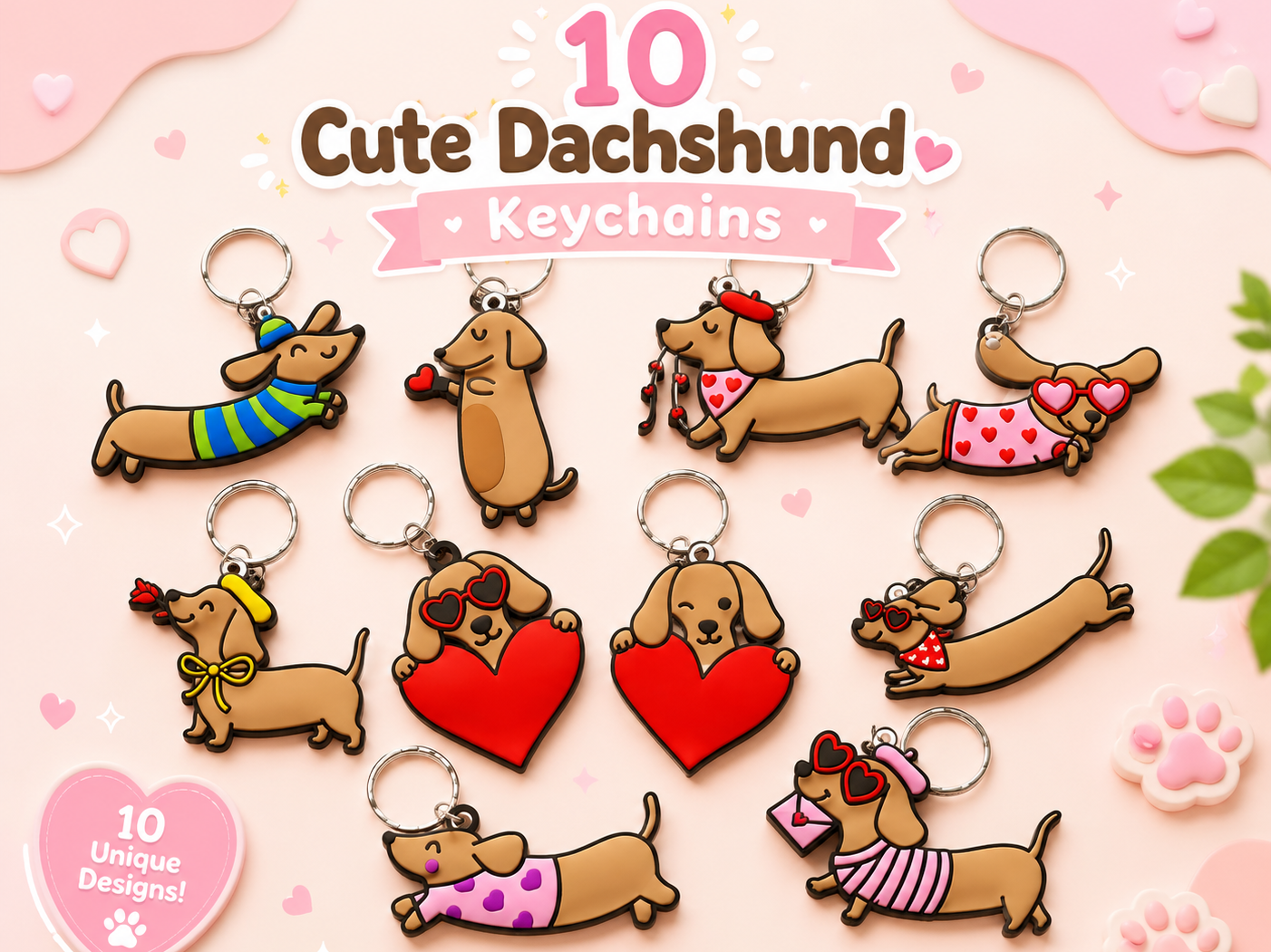 Cute Dachshund Keychain Collection