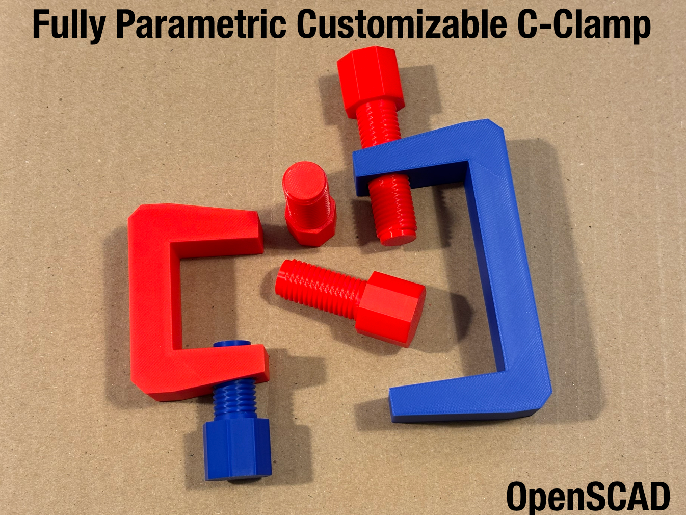 C-Clamp Fully Customizable Parametric OpenSCAD