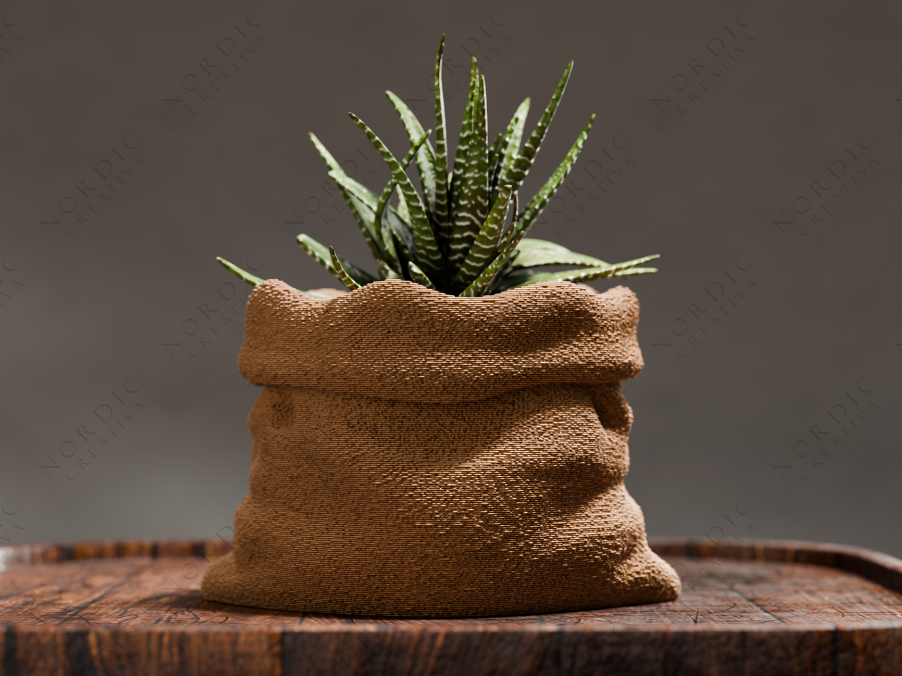 Burlap Sack Plant Pot