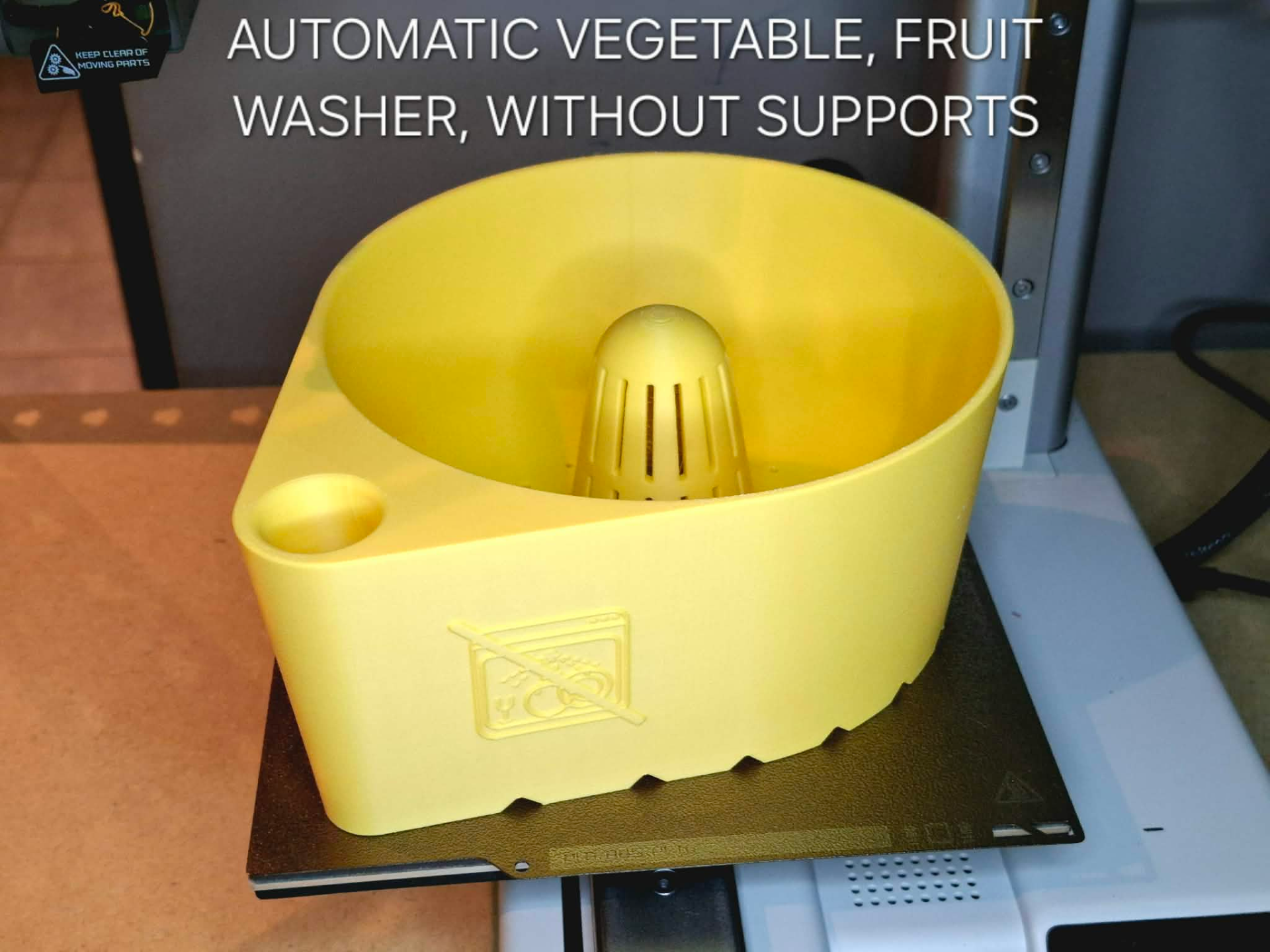 Automatic vegetable, fruit washer, no supports