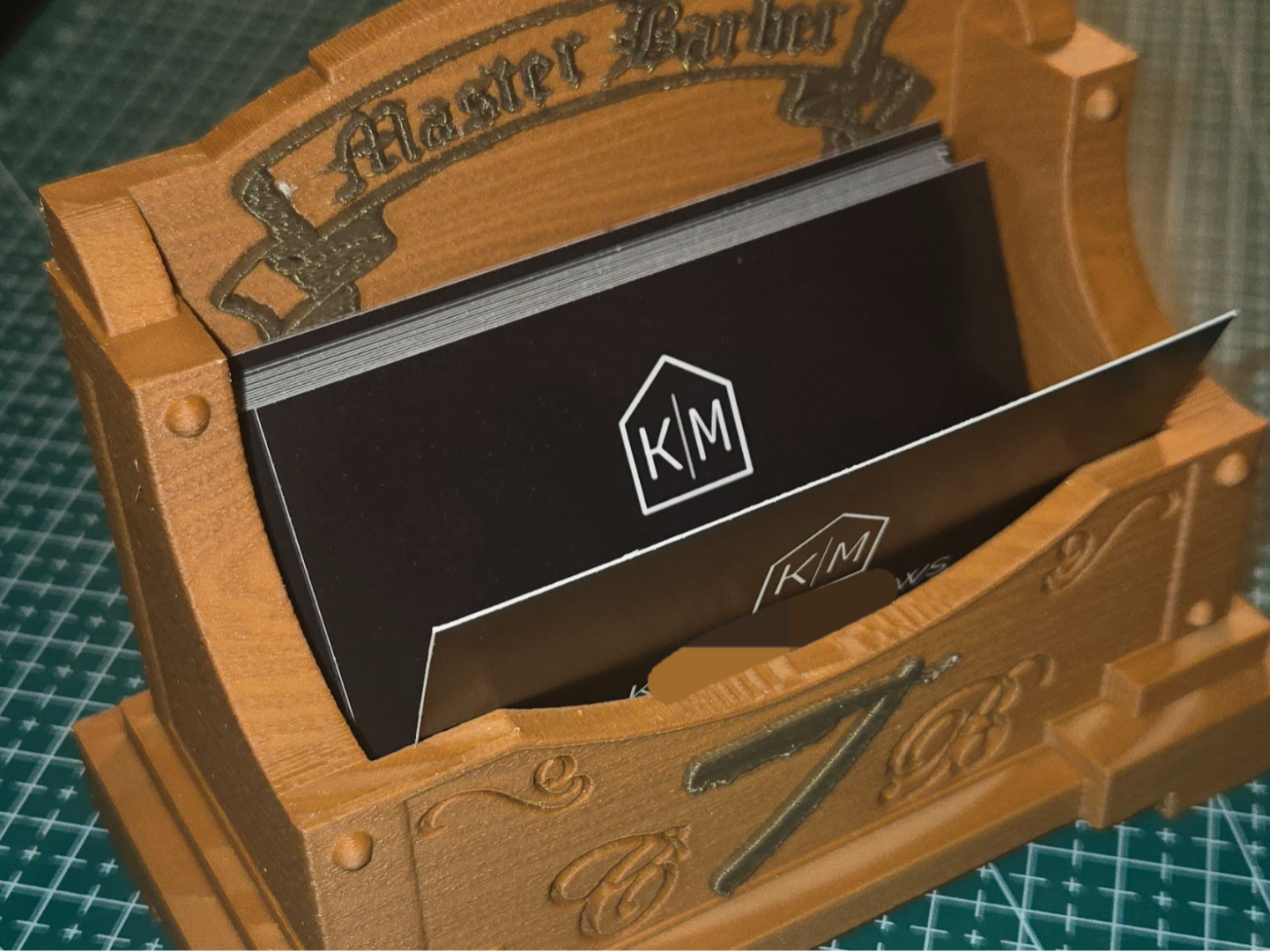 Wood Texture Vintage Card Holder - Parametric Text