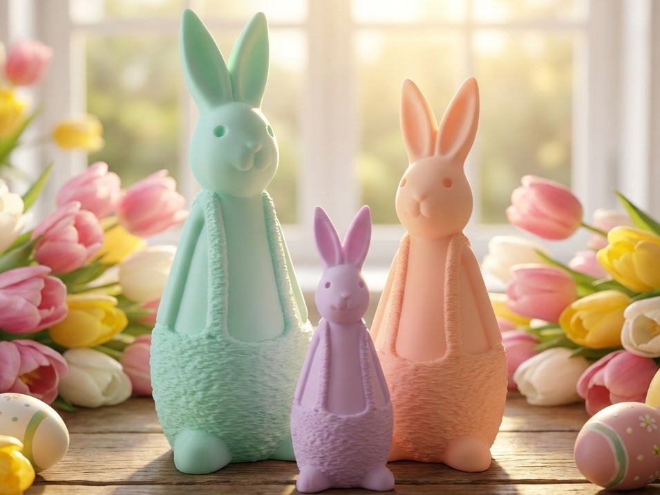 Cute Bunny in Fuzzy Overalls (3 Sizes)
