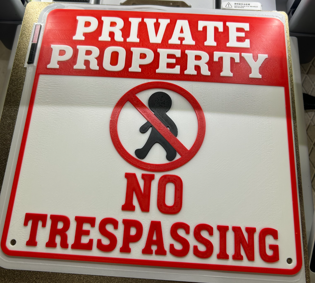 private property no trespassing sign