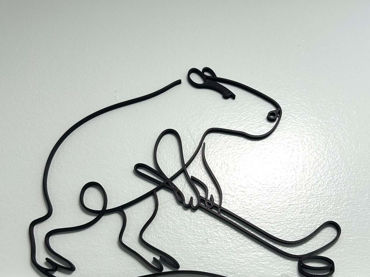 Capybara Playing Hockey Line Art - HockeyBara