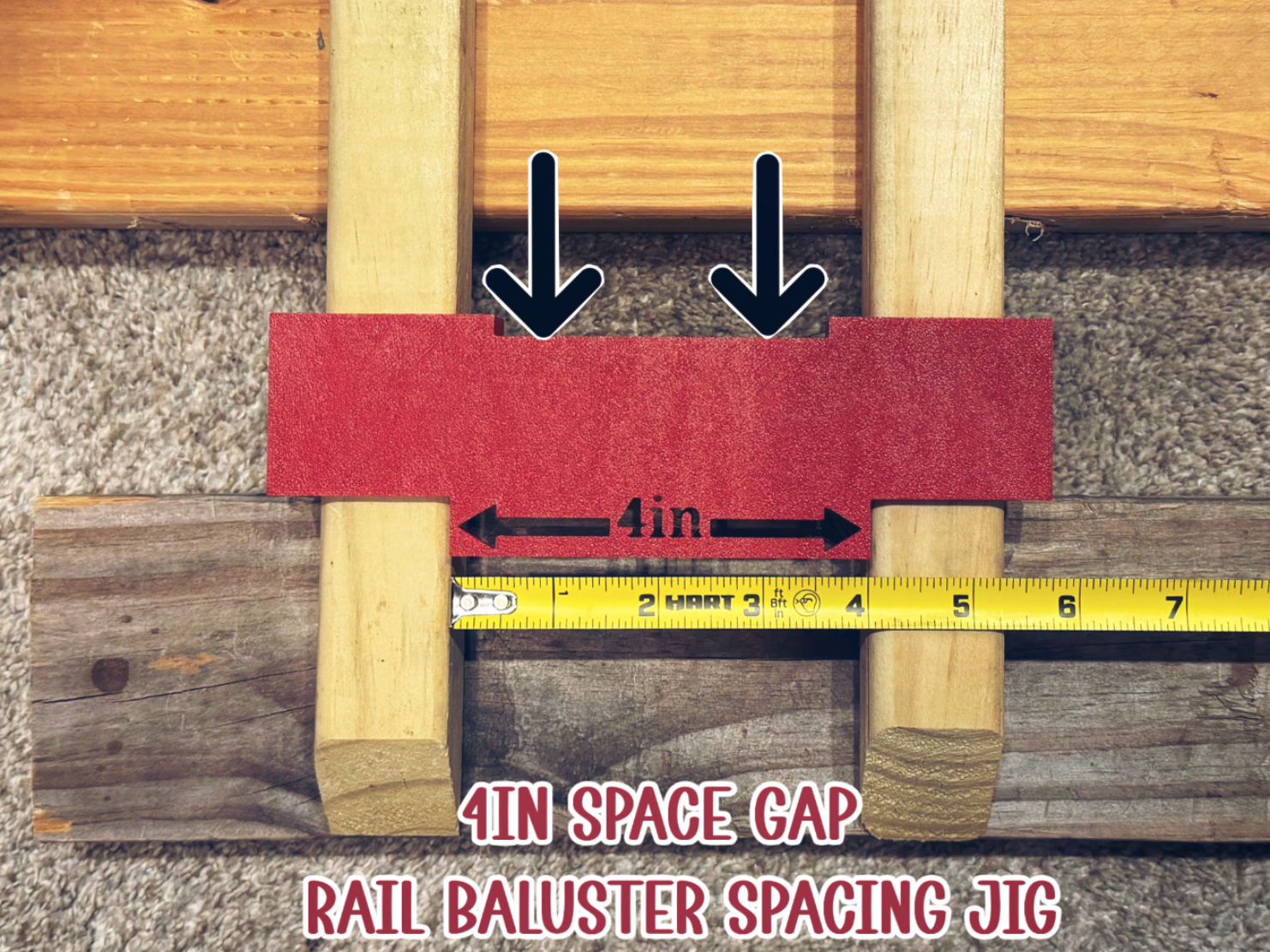 4in rail baluster spacer jig