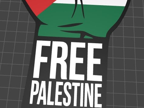 Free Palestine Logo, Llavero, bookmark y Arete 3D