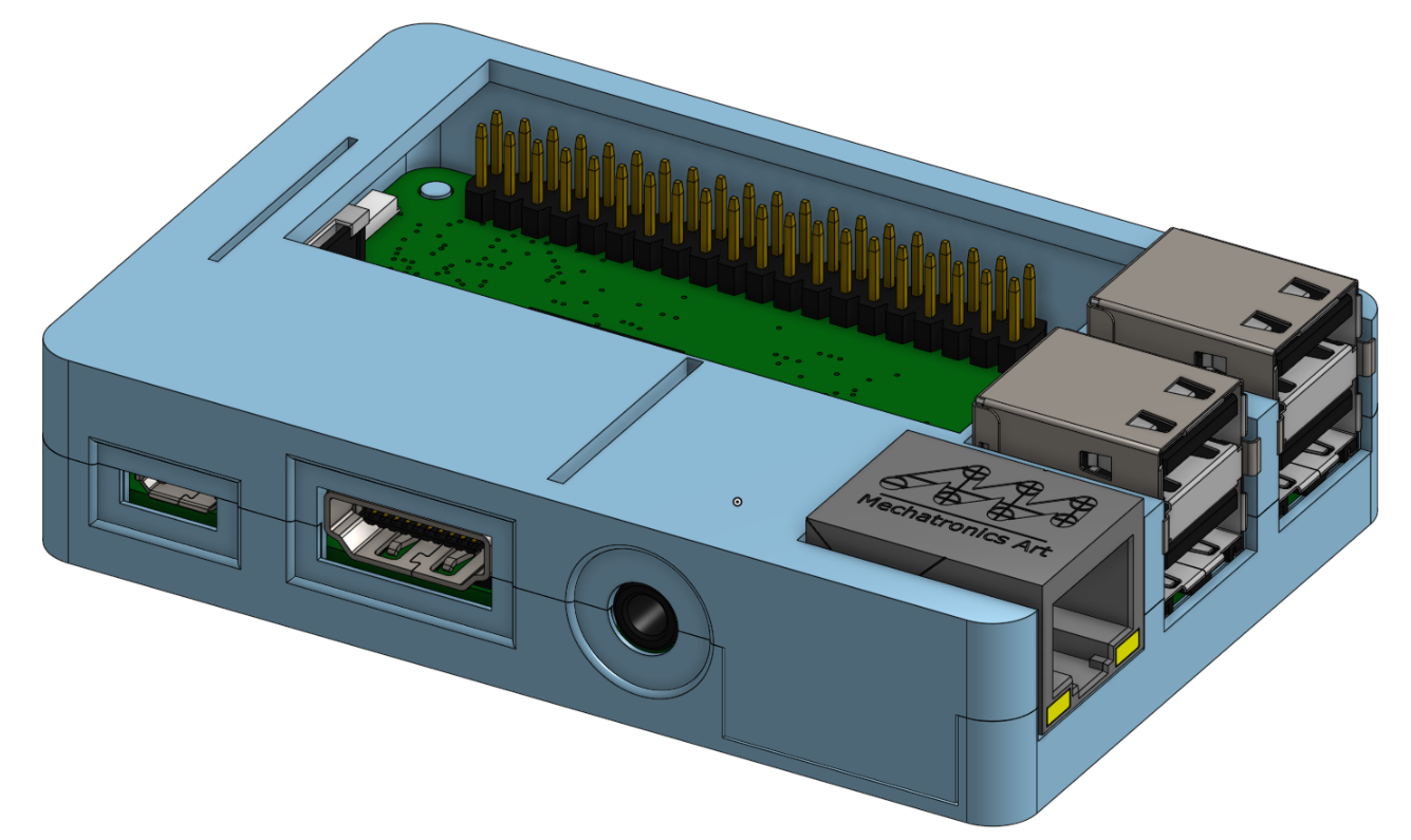 Rpi3 cover with support for dual GeekPi fan