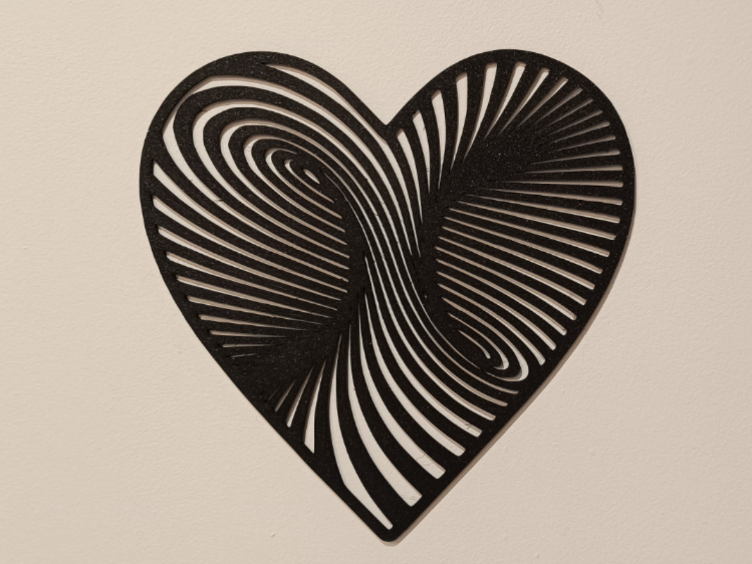 Heart wall art 2d