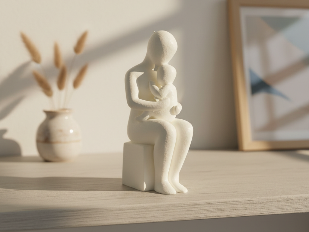 Scultura Minimalista Madre e Bambino - Festa Mamma