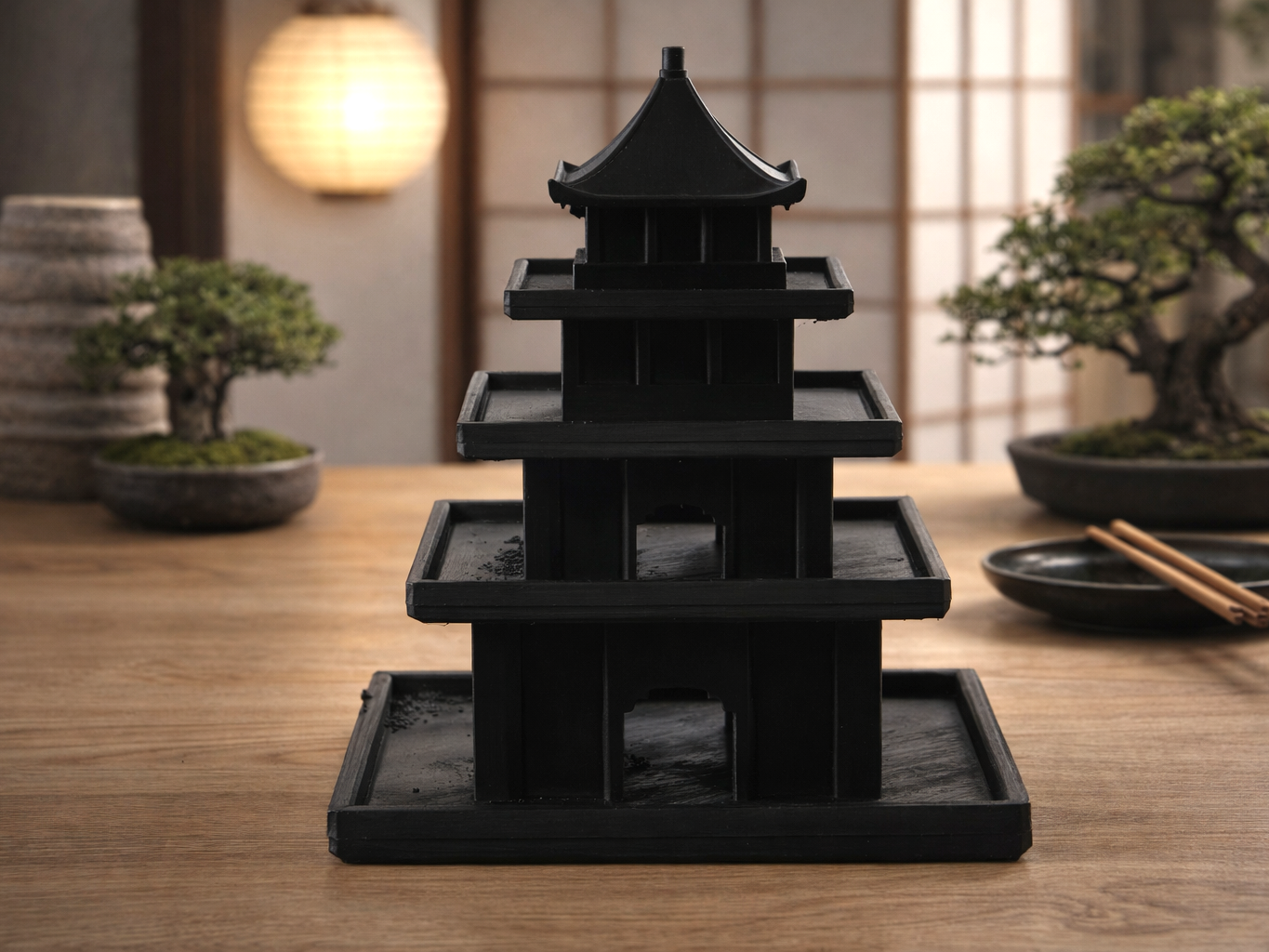 Pagoda Tray Organizer – Sculptural Storage