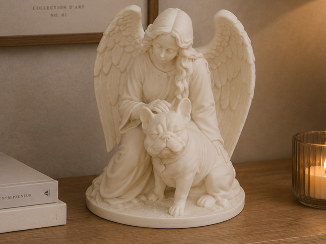 Figurine Ange gardien- Bouledogue français