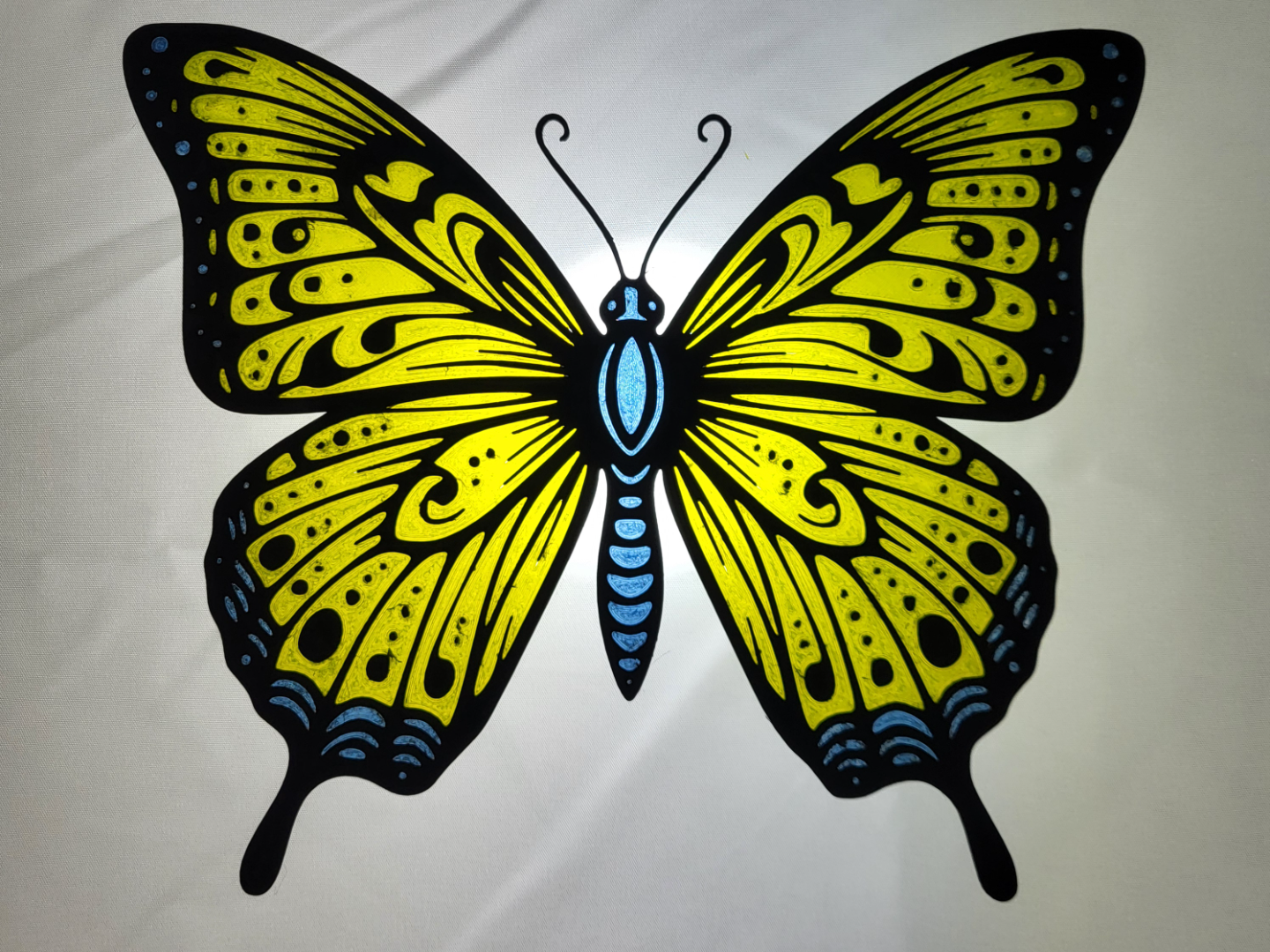 Butterfly Wall Art – Yellow & Blue Artistic