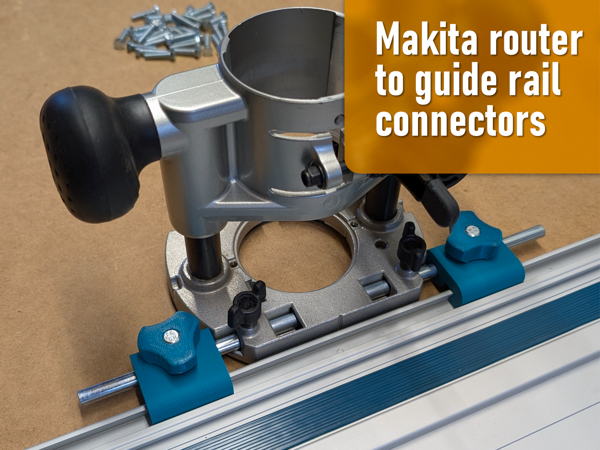 CUSTOMISABLE Router to Makita Rail connector
