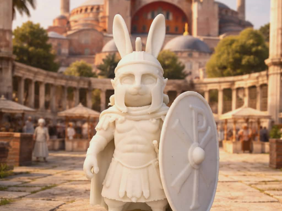 Eastern Roman bunny legionary statue cool funny