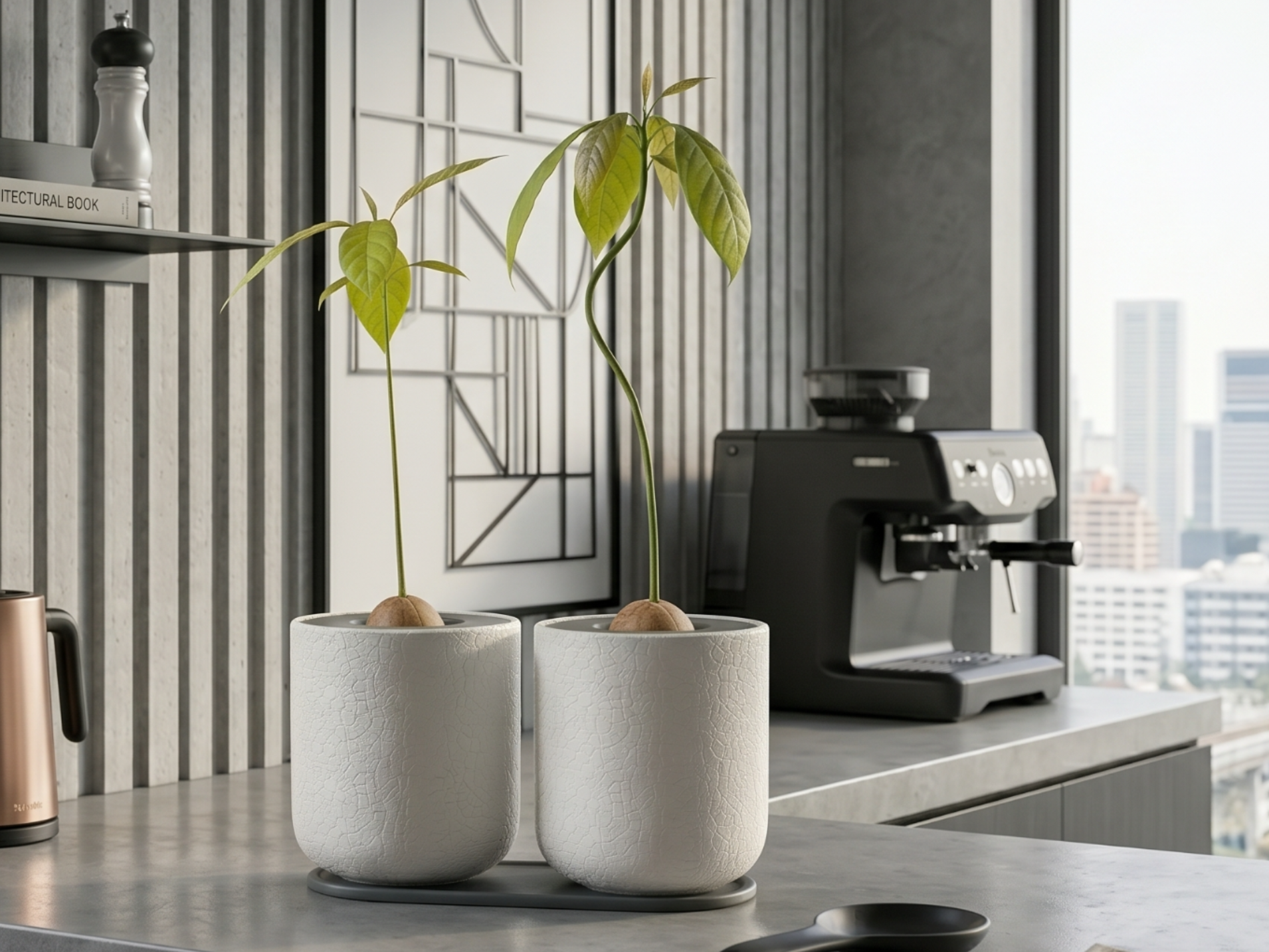 Voronoi Avocado Germination Vase Set