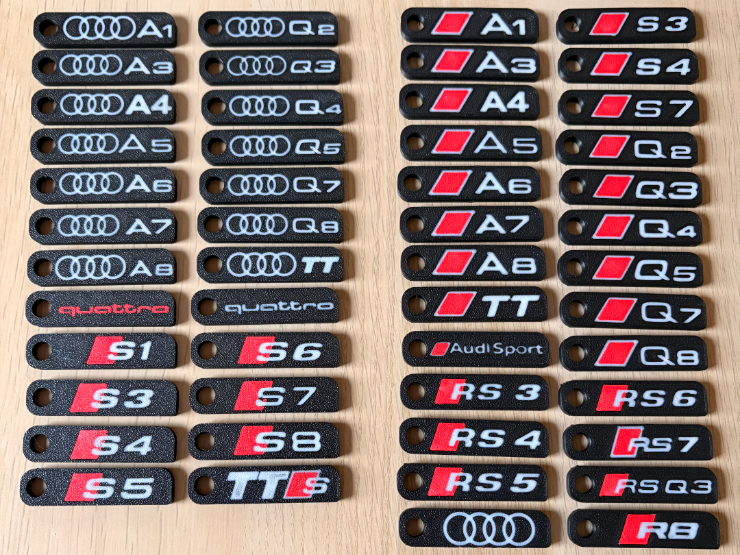 Audi Keychain (New style, Flat Logo)