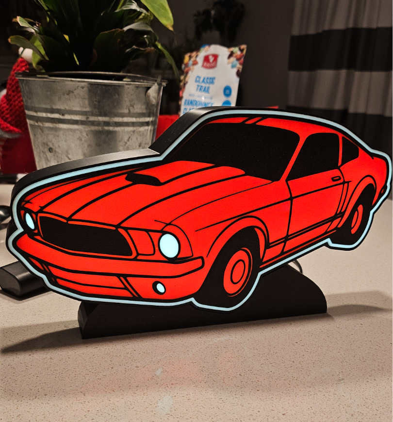 Ford Mustang Led Lightbox with stand