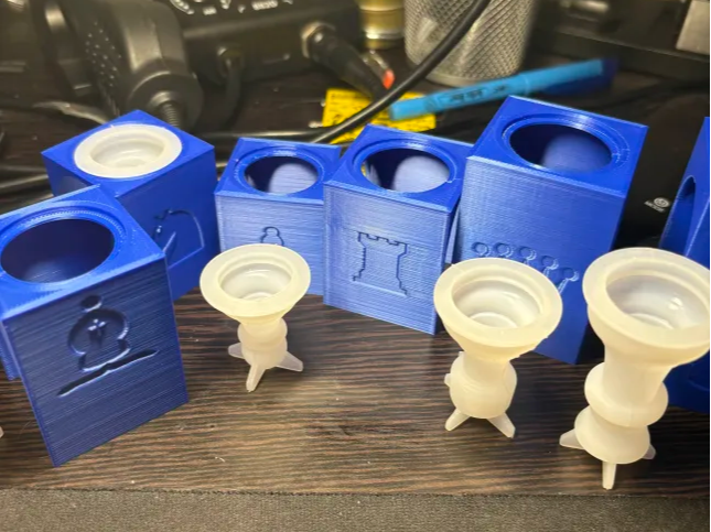 Resin chess piece mold holders