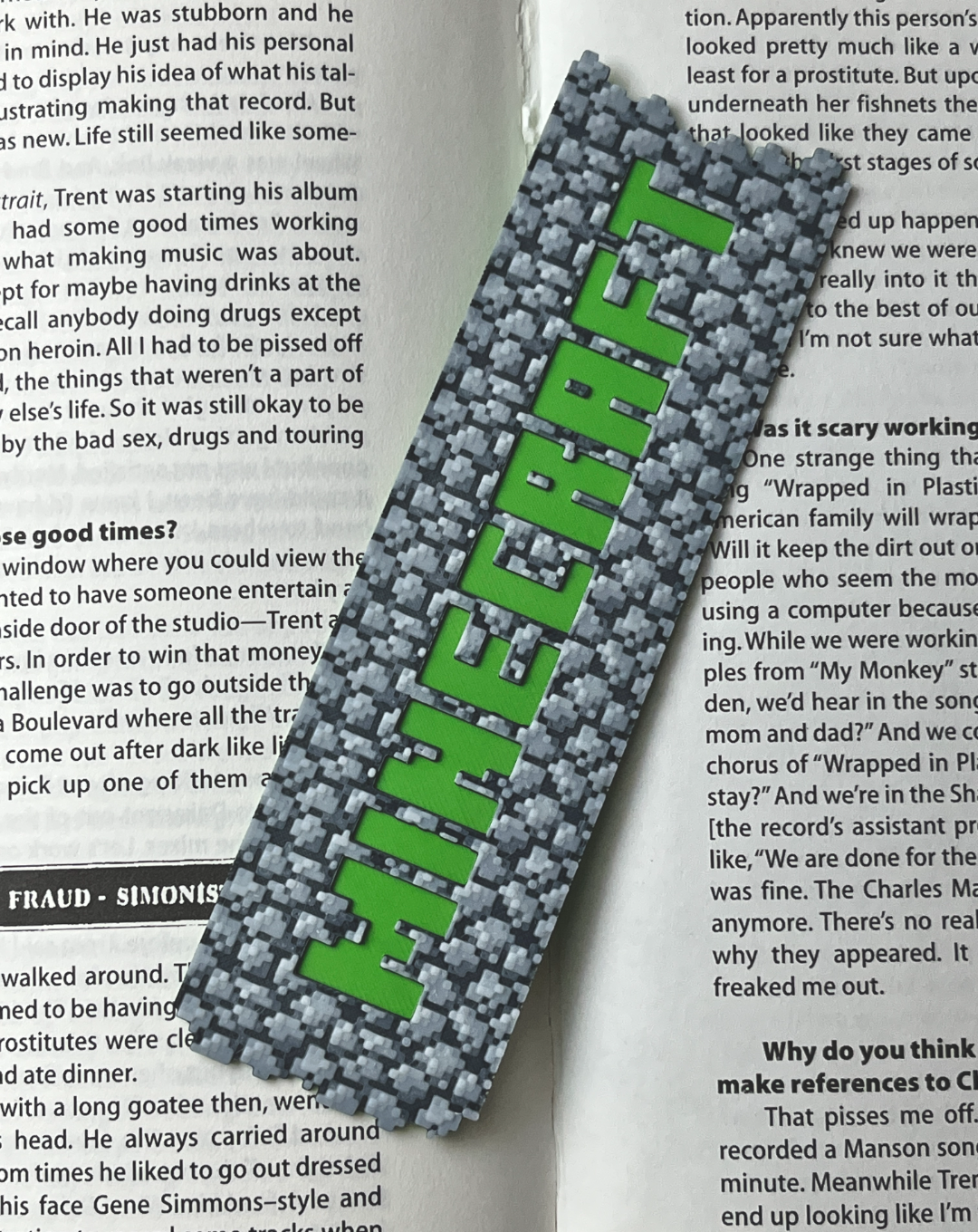 Minecraft cobblestone bookmark