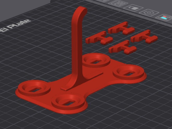 Skadis T-clip connector with hooks