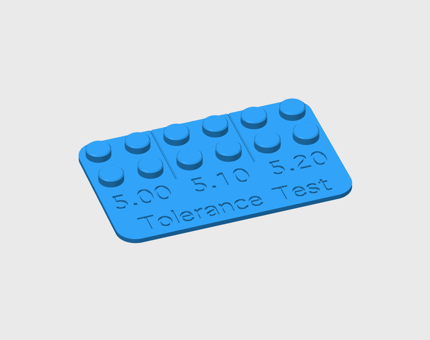 Bricks 3D printer Tolerance Test