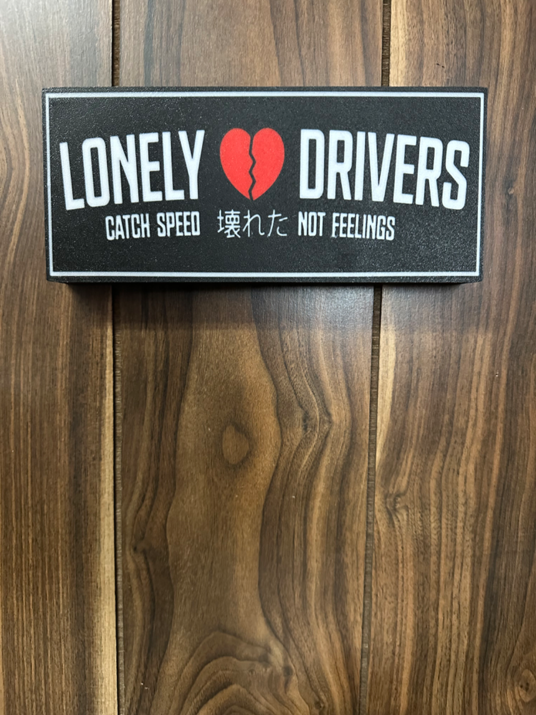 lonely drivers club slap sticker lightbox/wall art