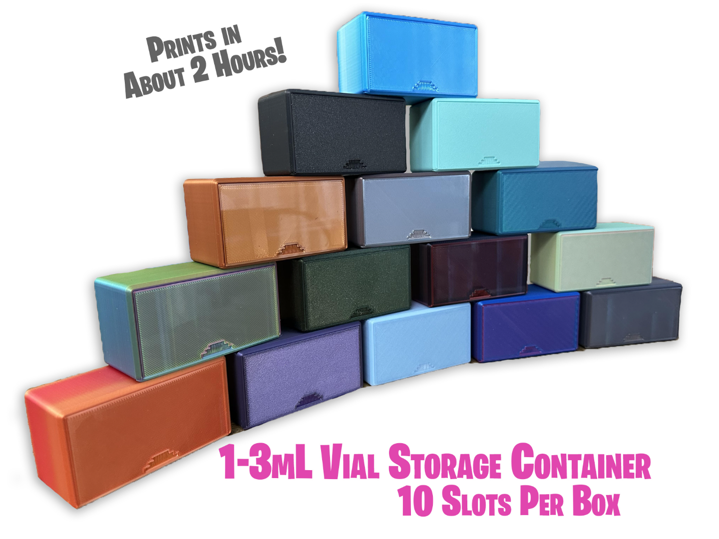 10 Slot Vial Storage Case w/ Sliding Lid - Fast!