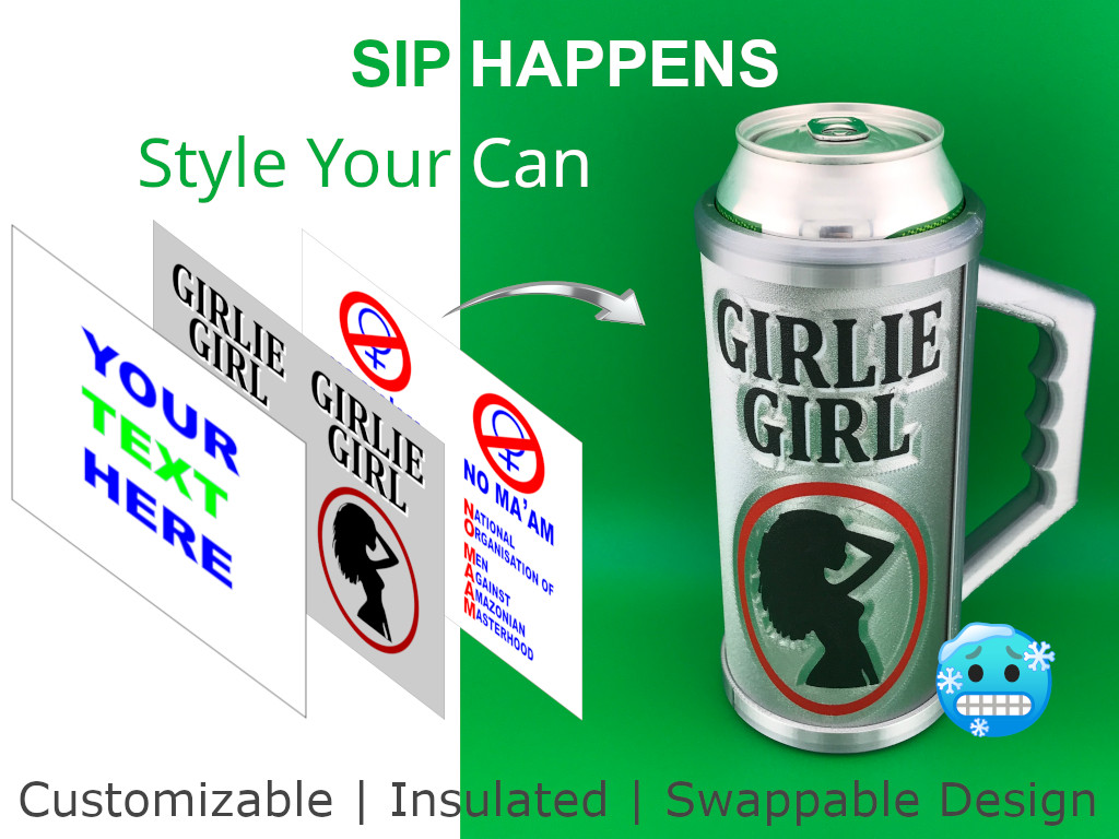 Sip Happens – Customizable 0.5L Beer Can Holder