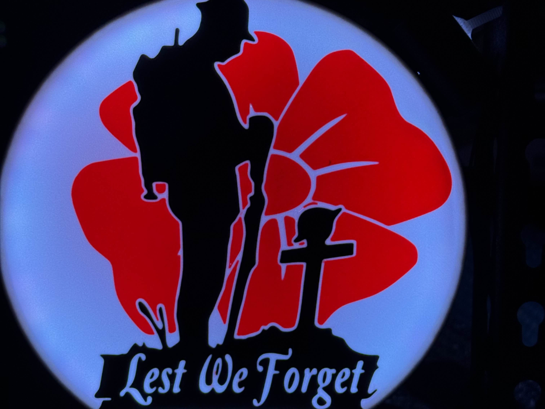 Anzac or remembrance day poppy light box