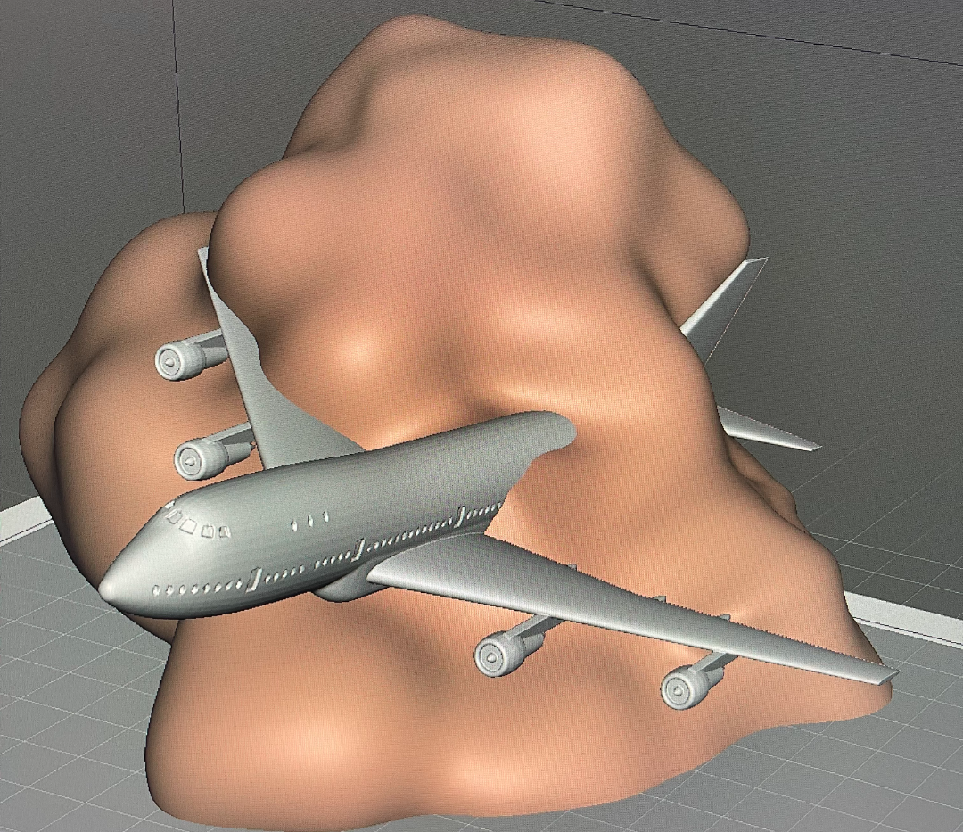 Flying Airplane in clouds Boeing 747-100 desk art