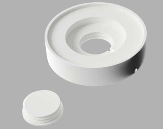 Led light base for cylindrical lithophane