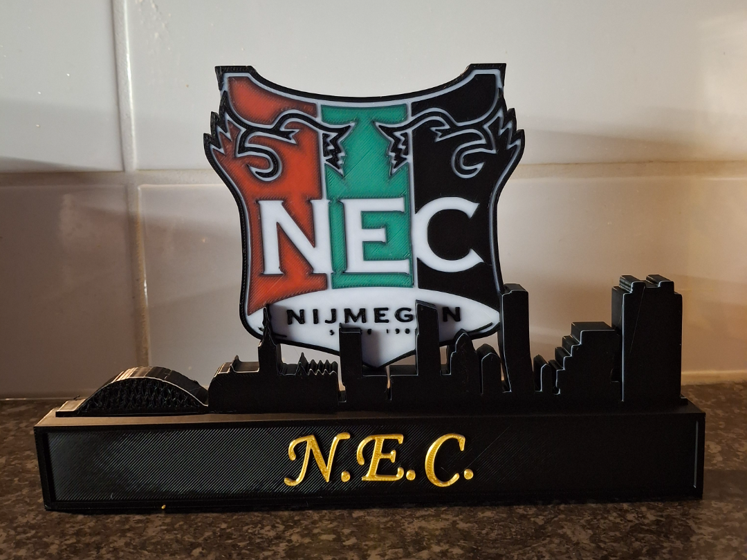 N.E.C. Nijmegen with skyline of Nijmegen
