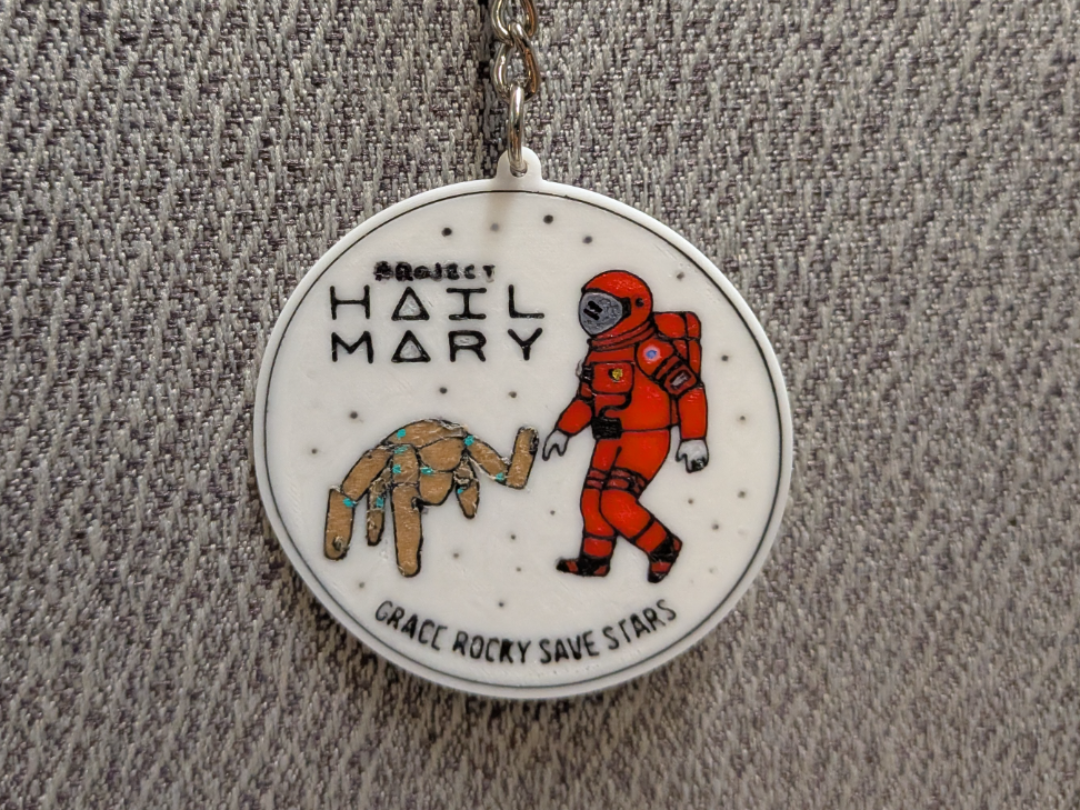 Project Hail Mary Grace Rocky Save Stars Keychain