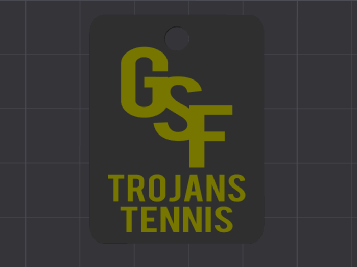 Green Sea Floyds Trojans Tennis Keychain