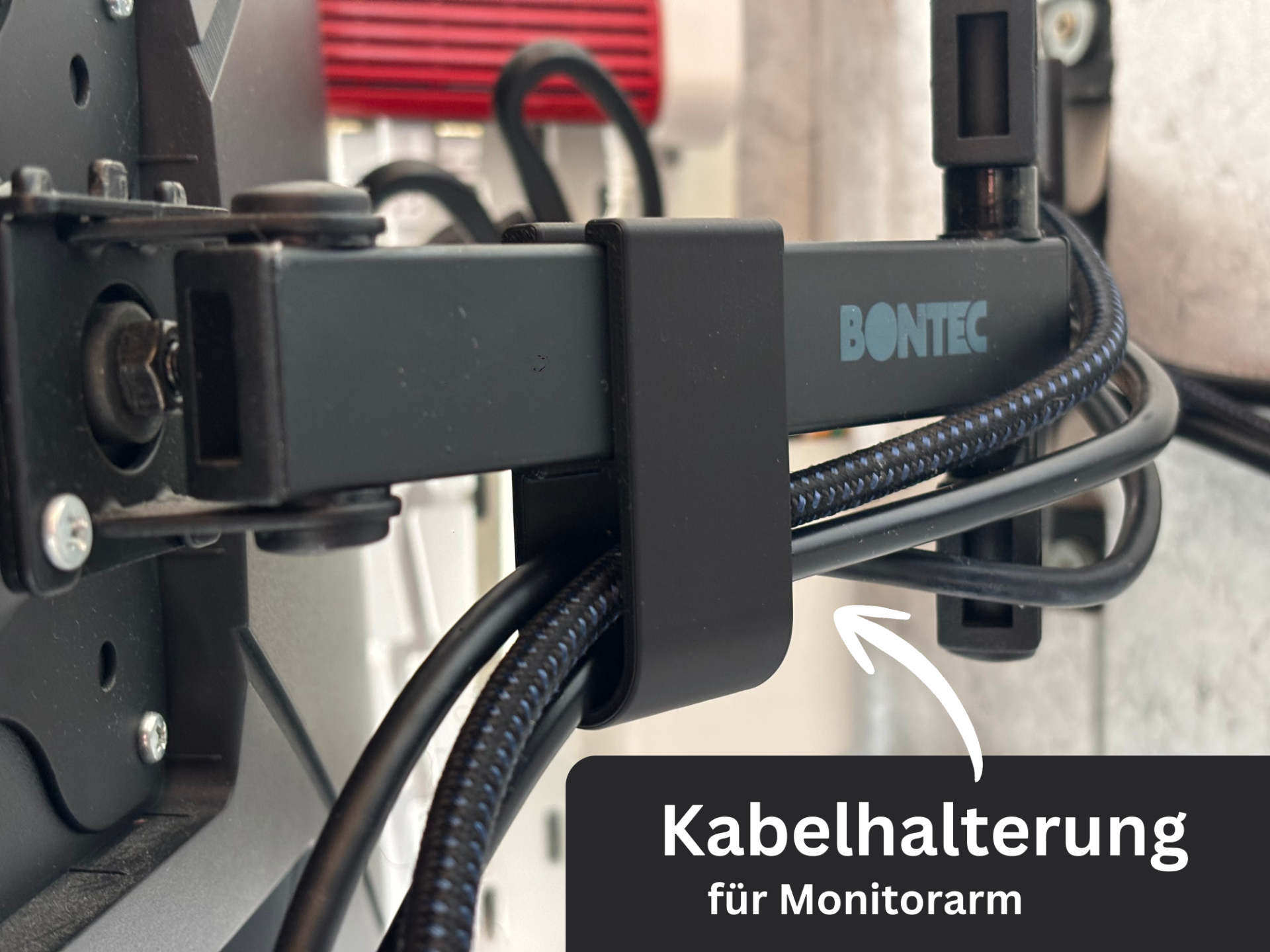 Kabelhalterung für Monitorarm